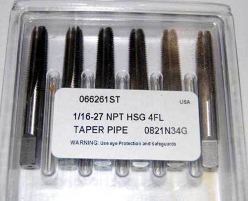 6 Pcs. Standard Tool Made in USA 1/16-27 HSS NPT Taper Pipe Taps