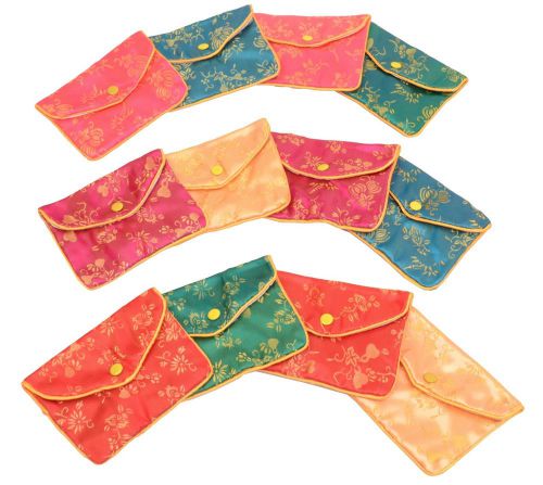 Silk Jewelry Chinese Pouch Bag Roll Assorted ONE CASE (80DZ) - 4 1/2&#034; x 3 1/2&#034;