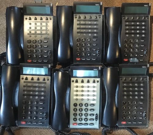 Lot of 6 NEC DTU-16D-2 (BK) 770032, 16 Line Business Telephone (Black)
