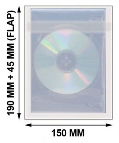 500 OPP Plastic Wrap Bag for Slim DVD Case 9mm