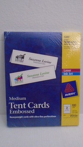 Avery 5305 Medium Tent Cards Embossed Laser 100 Cards Brand New Sealed