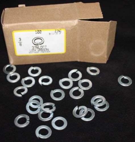 Lock Washer. Size: 3/8&#034;. Zinc Plated Steel. Package Quantity: 100