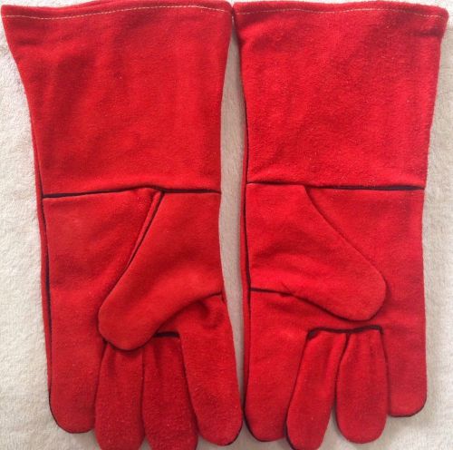 welding gloves 14&#034; With Kevlar Stitching Red Color