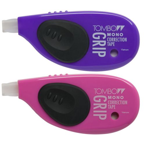 NEW TOMBOW MONO CORRECTION TAPE W/ RUBBERIZED GRIP, PACKAGE OF 2, 1/5&#034; x 33 FEET