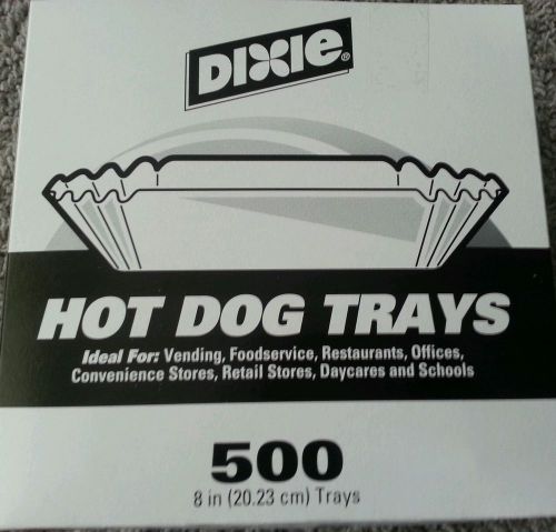 DIXIE 8&#034; White Fluted Paper Hot Dog Tray 500 Per Box MADE IN USA Factory Sealed