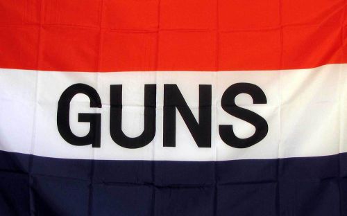 2 GUNS Red White Blue Flags 3&#039;x 5&#039; Banner (pair) f-2222-2