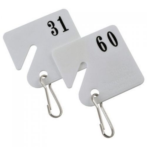Buddy Products Plastic Key Tags, Numbered 31-60, White (0032)
