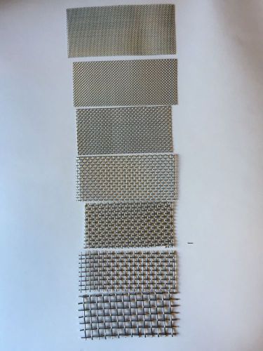 7pc. Stainless Steel 304 Mesh #30,20,14,10,8,6,4 Wire Cloth Screen 12&#034;x12&#034;