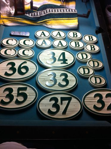 Very Nice Wooden-Sandblasted Numbers and letters-32,33,34,35,36, &amp; 37  A,B,C,D