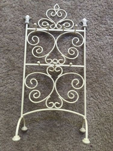 Pre-owned Jewelry Rack Stand Display Scrolls Hooks White Ivory Cream Vintage