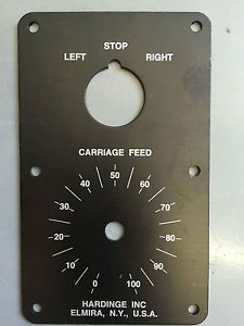 HARDINGE SPEED INDICATOR PLATE and Dial 6.5x4 inches