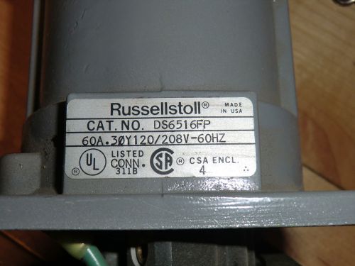 Russellstoll  DS651 6fp w/screw on cap 60a 3ph y120-208