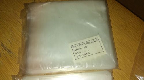6 x 6 polyethylene bags,  .002 gauge , 200