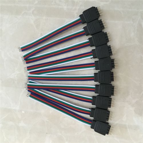 10 pcs 4 pin male connector wire cable for rgb 3528 5050 led strip controllor 2 for sale