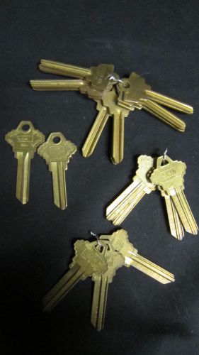 LOCKSMITH Lot of 19 Brass Vintage Key Blanks for Schlage locks Uncut #5251