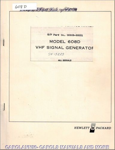 HP Manual 608D VHF SIGNAL GENERATOR