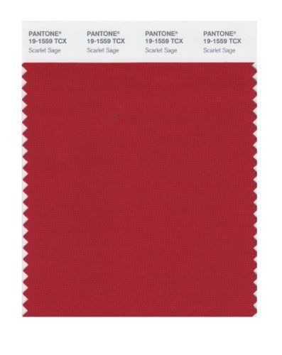 Pantone 19-1559 TCX Smart Color Swatch Card, Scarlet Sage