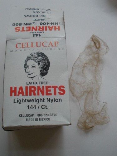 Cellucap  Light Brown Lightweight Nylon Hairnets Hair nets - 144 per box - NEW