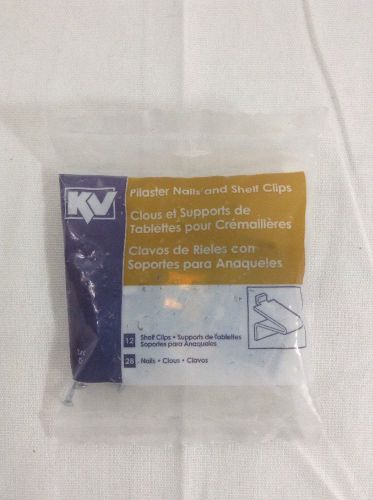 Knape &amp; Vogt Pilaster Nails And Shelf Clips Package Of 12 Clips 28 Nails NEW