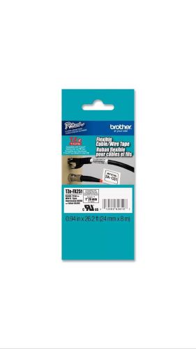 Brother TZeFX251 Black on White Flexible Cable / Wire Tape (24mm x 8mm)