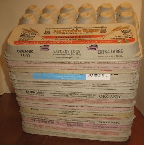 25 Cardboard/Paper Extra Large XL Egg Cartons Used Clean Holds 1-Dz (12) Ea