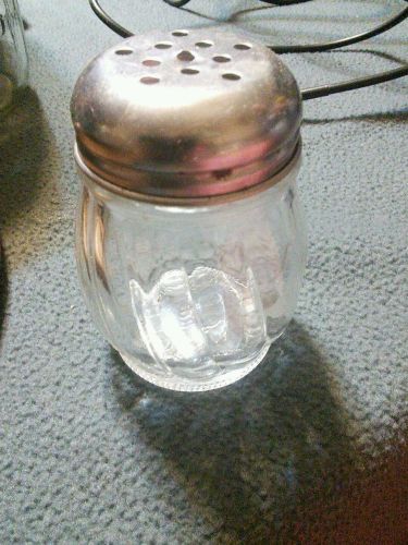 Parmesan Cheese / Hot Pepper Seed Shaker, Clear Glass Table Top Shaker