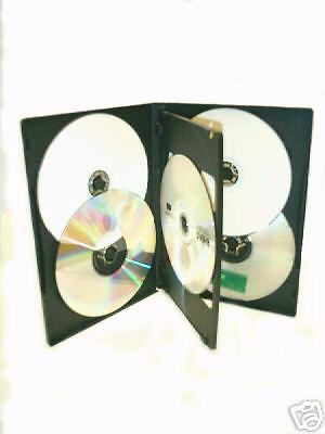 25 black standard 14mm sextuple 6-in-1 dvd cd disc storage case movie holder box for sale