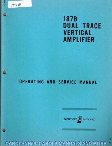 HP Manual 187B DUAL TRACE VERTICAL AMPLIFIER