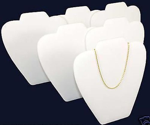 6 WHITE VELVET NECKLACE PENDANT DISPLAYS JEWELRY BUST