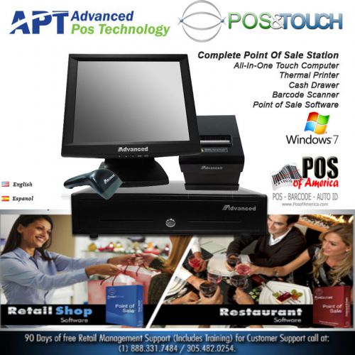 POS&amp;TOUCH COMPLETE POINT OF SALES BUNDLE RESTAURANT RETAIL ENGLISH OR SPANISH