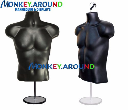 +1 male mannequin black torso form 1 stand +1 hanger - display&#039;s men shirt pants for sale