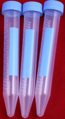 Case of 500 Polypropylene 15ml Centrifuge Tubes Plastic