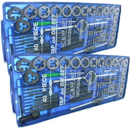 80 piece TAP AND DIE Set SAE &amp; METRIC w/Cases Screw Extractor Remover New
