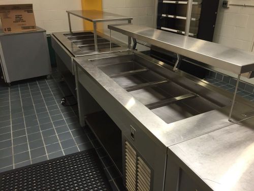 Cafeteria buffet food serving line steam &amp; cold table w/ s.s tables for sale