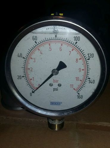Wikai 0160 PSI 0-11 Bar Fluid Filled 4&#034; Pressure Gauge Great used condition.