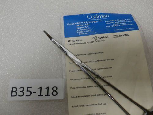 Codman 30-4290 Schnidt Forceps 7.5&#034; Full Curved Veterinay Surgical Intruments