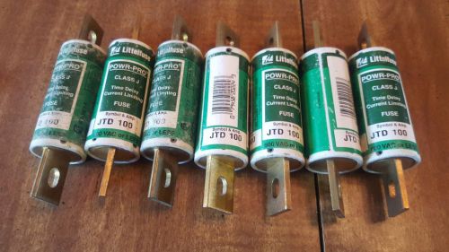 LITTLEFUSE POWR-PRO TIME DELAY JTD100  FUSE QTY3  ELECTRICAL SURPLUS