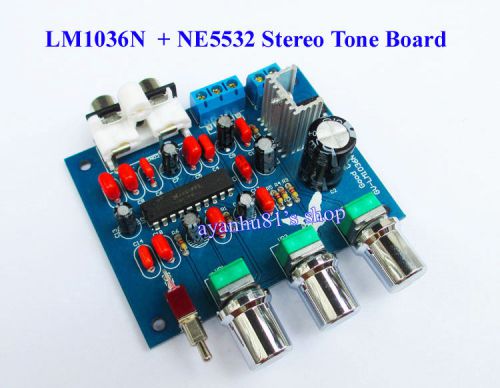 Ac/dc 12v lm1036n dual channel stereo tone board ne5532 audio pre amp amplifier for sale