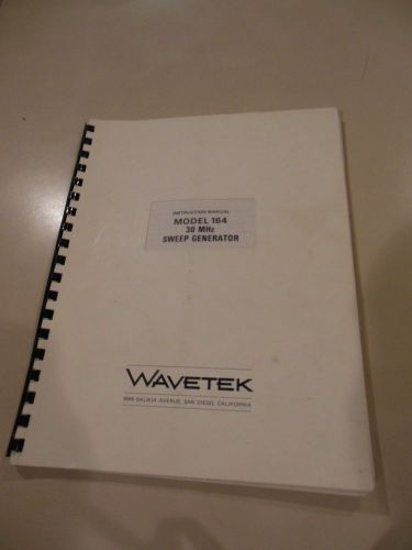 Model 164 30 MHz Sweep Generator Manual