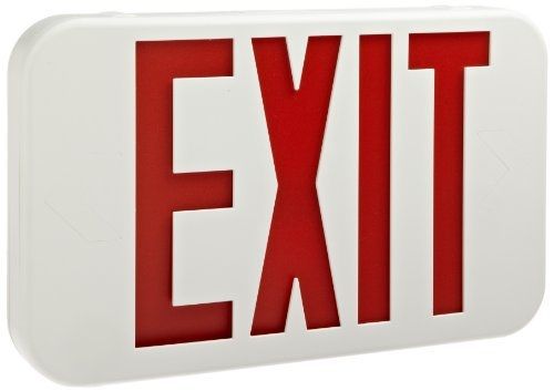 Morris products 73012 led exit sign, standard type, red led color, white housing for sale