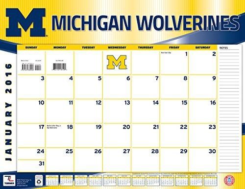Turner Michigan Wolverines 2016 Desk Calendar, January-December 2016, 22 x 17&#034;