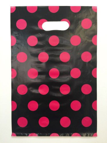 1000 ct, Pink Polka Dot 8x12&#034;inch High Density Plastic Bag