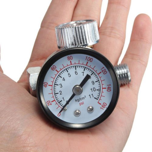 1/4inch Adjustable Mini Air Pressure Regulator Dial Gauge HVLP Spray Gun Air Too