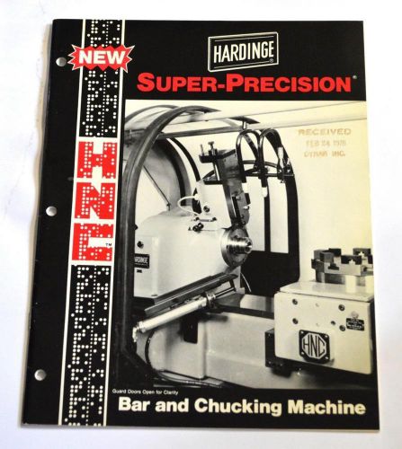 Hardinge c-56 bar and chucking machine brochure for sale