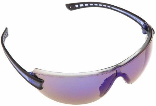 Forney 55409 Safety Glasses, Luminary with Black Frame, Blue Mirror