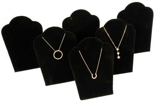 6 Black Velvet Pendant Necklace Jewelry Display 5&#034;