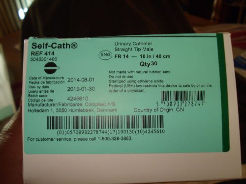 NEW BOX 30 Coloplast Self-Cath Straight Tip Male Catheter Clear 14FR 16in REF 41