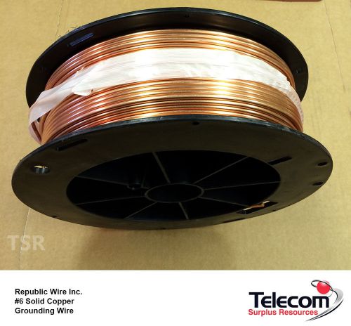 #6 copper wire  (315ft per role)  republic wire inc. solid bare for sale
