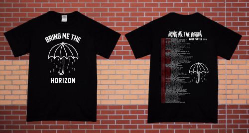 BRING ME THE HORIZON with Tour Date 2016 Black T-Shirts Tee Shirt Size S - 5XL