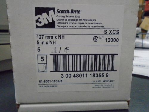 LOT of 5  3M 5&#034;  Scotch-Brite Black Paint Coating Removal Disc S XCS for J Hook